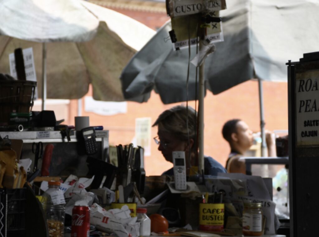 Woman standing in a market